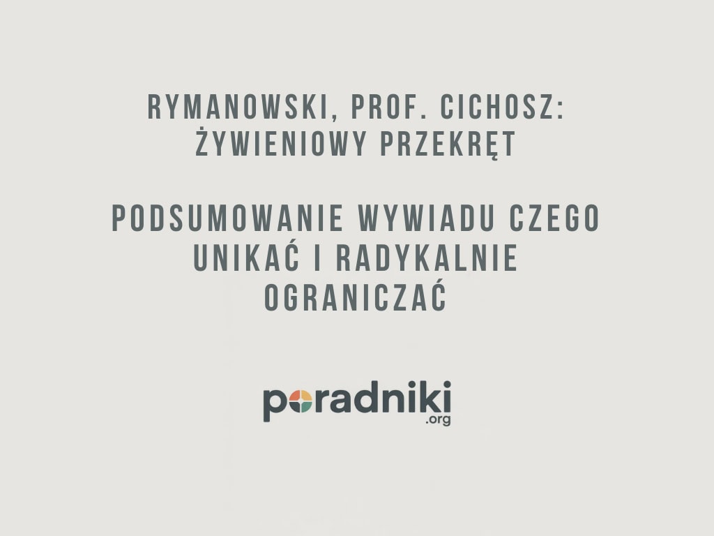 Rymanowski Cichosz Żywieniowy przekręt podsumowanie